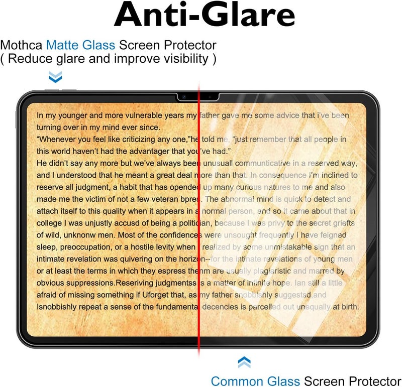 Mothca Matte Glass Screen Protector for iPad Air 11-inch M3 2025 / M2 2024 (iPad Air 7th/6th Generation) with Easy Installation Frame, Anti-Glare & Anti-Fingerprint Tempered Glass Film, Smooth as Silk - Image 3